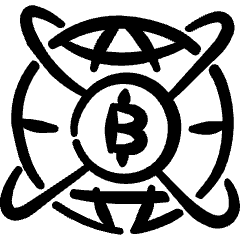 Crypto Currency Bitcoin Network Globe Icon from Freehand Set