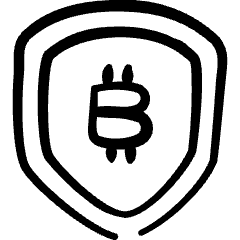 Crypto Currency Bitcoin Shield Icon from Freehand Set