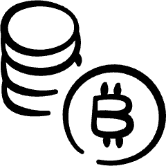 Crypto Currency Bitcoin Stack Coins Icon from Freehand Set