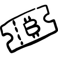 Crypto Currency Bitcoin Ticket Icon from Freehand Set