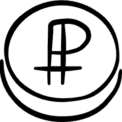 Crypto Currency Peercoin Icon from Freehand Set