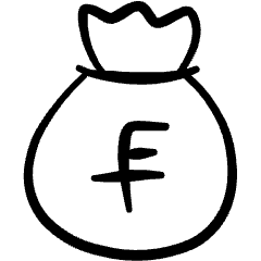 Currency Bag Franc Icon from Freehand Set