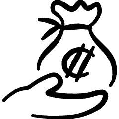 Currency Bag Hand Colon Icon from Freehand Set