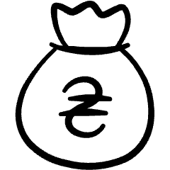 Currency Bag Hryvnia Icon from Freehand Set