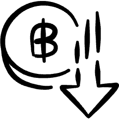 Currency Bath Decrease Icon from Freehand Set