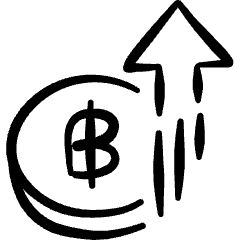 Currency Bath Increase Icon from Freehand Set