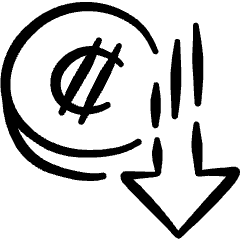 Currency Colon Decrease Icon from Freehand Set