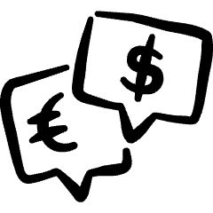 Currency Dollar Euro Chat Bubble Icon from Freehand Set