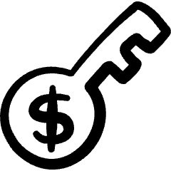 Currency Dollar Key Icon from Freehand Set