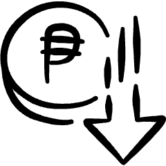 Currency Peso Decrease Icon from Freehand Set