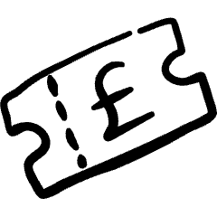 Currency Pound Ticket Icon from Freehand Set