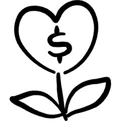 Donation Charity Donate Heart Flower Icon from Freehand Set