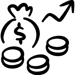 Saving Bag Increase Icon from Freehand Set