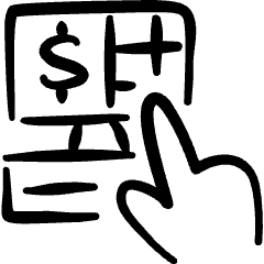 Modern Payment Self Checkout Touch Icon from Freehand Set