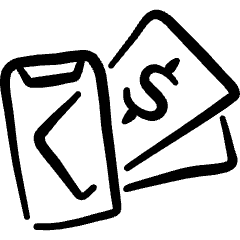 Modern Payment Smartphone Cashless Icon from Freehand Set