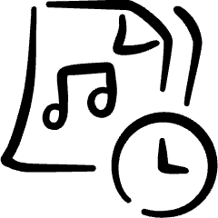 Audio File Clock Icon from Freehand Set