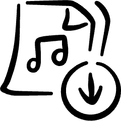 Audio File Download Icon from Freehand Set