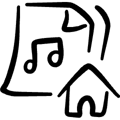 Audio File Home Icon from Freehand Set
