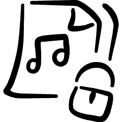 Audio File Lock Icon from Freehand Set