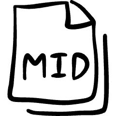 Audio File Mid Icon from Freehand Set