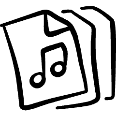 Audio File Multiple Icon from Freehand Set