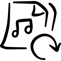 Audio File Refresh Icon from Freehand Set