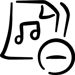 Audio File Subtract Icon from Freehand Set