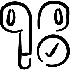 Earpods Check Icon from Freehand Set