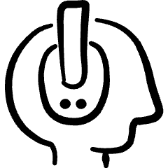 Headphones Human Icon from Freehand Set