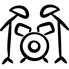 Modern Music Drums Icon from Freehand Set