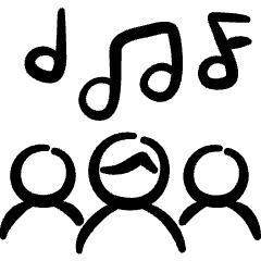 Music Genre Team Icon from Freehand Set