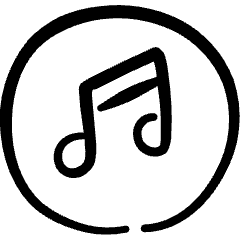 Music Note Circle Icon from Freehand Set