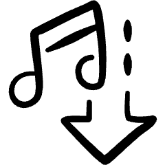 Music Note Download Icon from Freehand Set