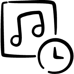 Playlist Clock Icon from Freehand Set