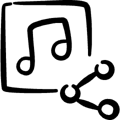 Playlist Share Icon from Freehand Set