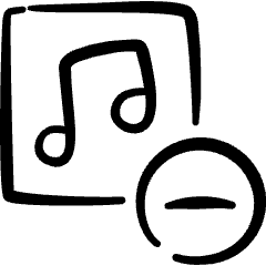 Playlist Subtract Icon from Freehand Set