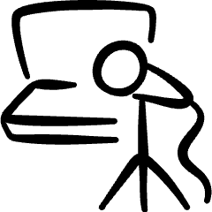 Podcast Microphone Laptop Icon from Freehand Set