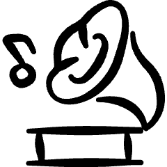 Vinyl Record Gramophone Icon from Freehand Set