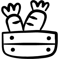 Farming Market Carrot Box Icon from Freehand Set