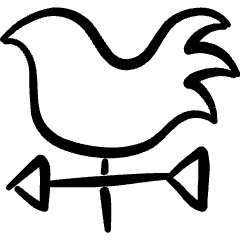 Farming Wind Cock Chicken Icon from Freehand Set