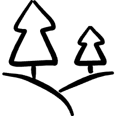 Outdoors Tree Valley Icon from Freehand Set