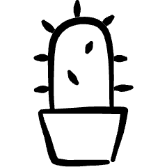 Plant Pot Cactus Icon from Freehand Set