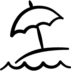 Beach Parasol Water Icon from Freehand Set