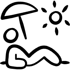 Beach Person Water Parasol Icon from Freehand Set