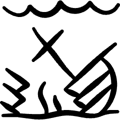 Diving Sinking Boat Icon from Freehand Set