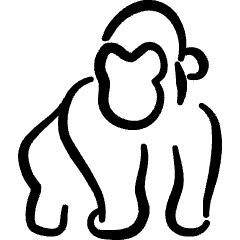 Apes Gorilla Body Icon from Freehand Set