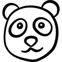 Bear Panda Head Icon from Freehand Set