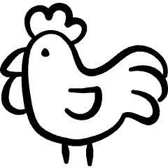 Chicken Hen Body Icon from Freehand Set