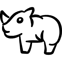 Rhinoceros Body Icon from Freehand Set