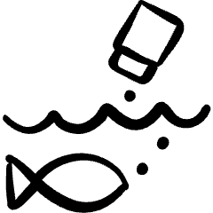 Fish Feeding Icon from Freehand Set